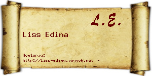 Liss Edina névjegykártya